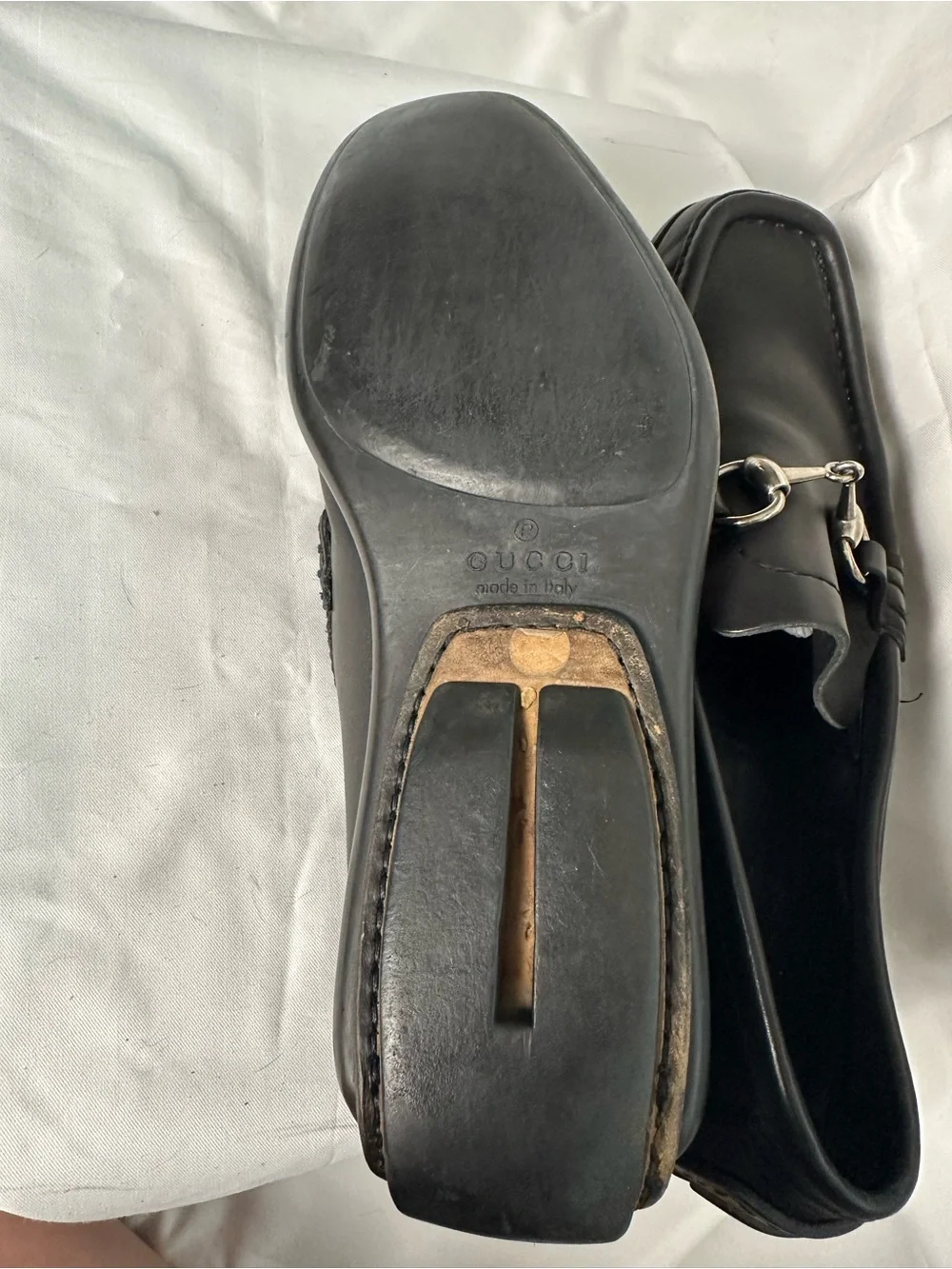 Gucci Men’s Horsebit Loafers Black Leather Size 6D EUC